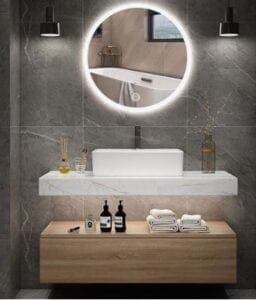Double your space with a floating vanity