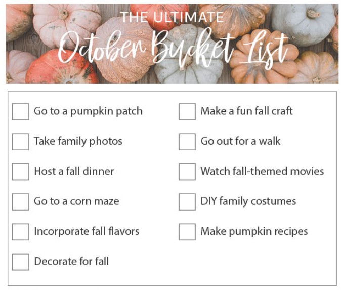 October Bucket List october brings color changes